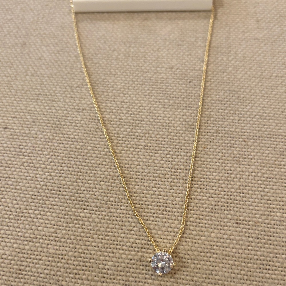 Banana Republic Cubic Zirconia Solitaire Necklace/NWT - Picture 6 of 9